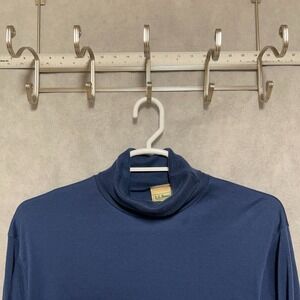 VTG L.L Bean Sweater Men's L Blue Turtleneck Active Knit Pullover Outdoor Casual